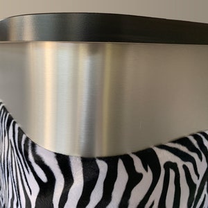 Home bar mid century modern bar, reception desk, front desk Zebra faux fur Tiki retro style boomerang design with left bend, made to order image 10