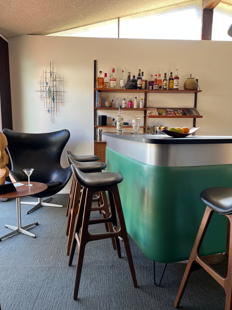 Home Cocktail Barlarge Mid Century Modern Reception Desk Etsy