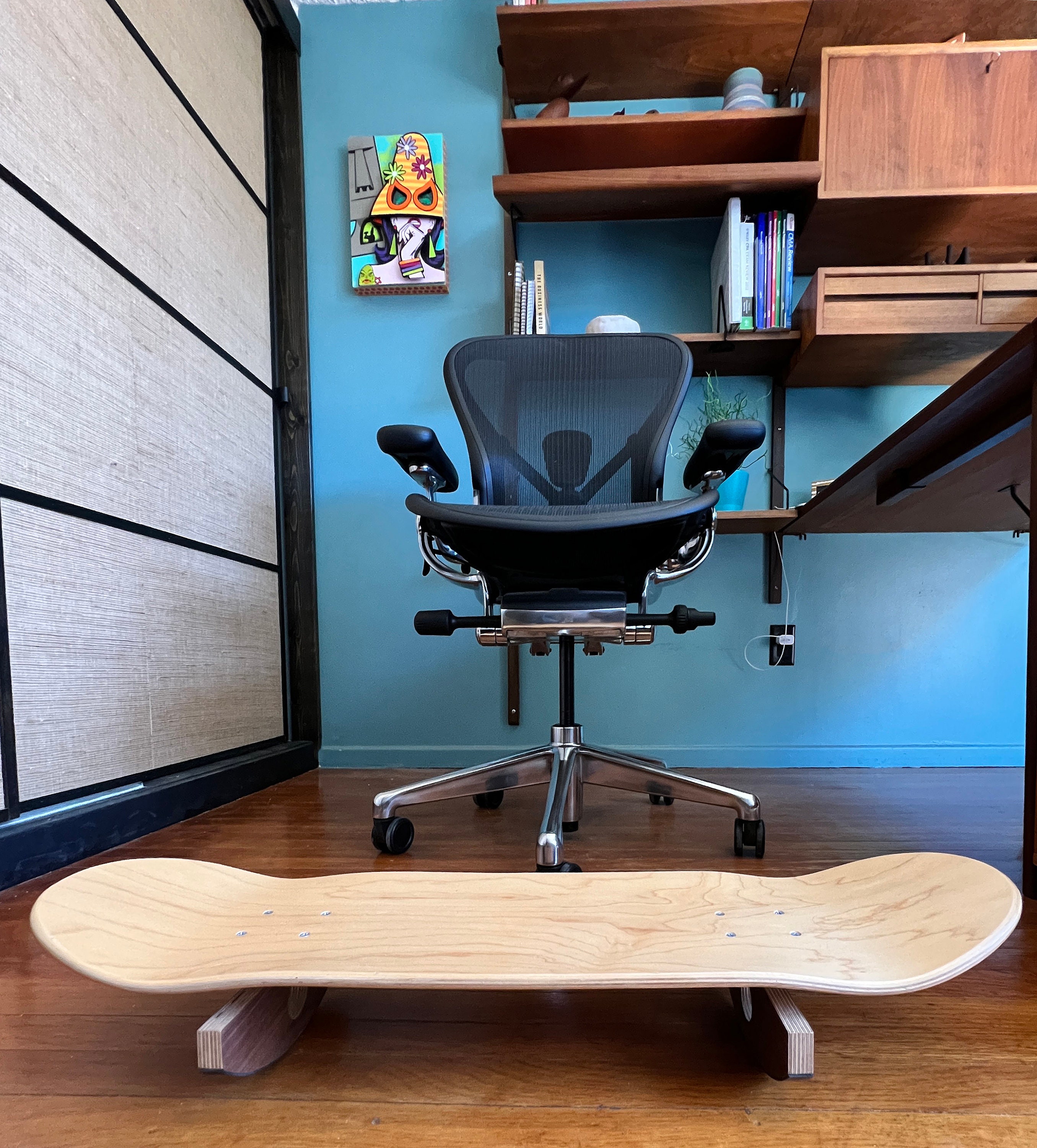 Desk Footrest Rocking Footstool Office Foot Rest Work From Home in Style  Exercise ADHD Restless Legs Mid Century Modern SK8REST 