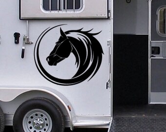 English Horse Head Decal car truck trailer window vinyl equestrian sticker