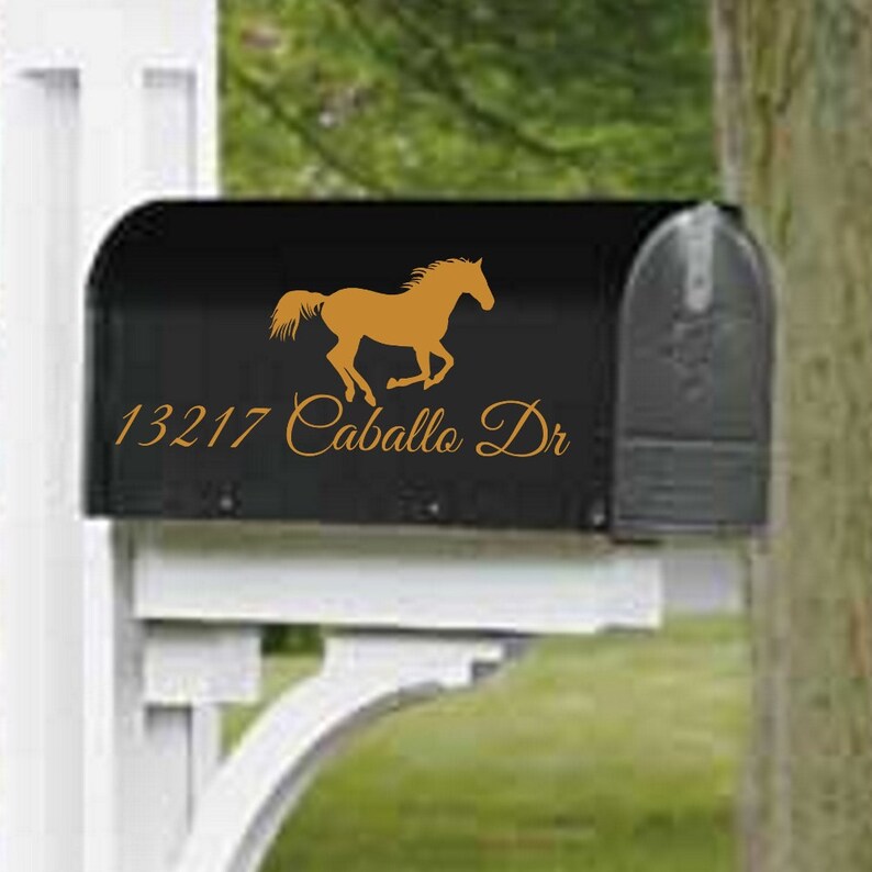 Mailbox Address W Running Horse Vinyl Decal Sticker Etsy
