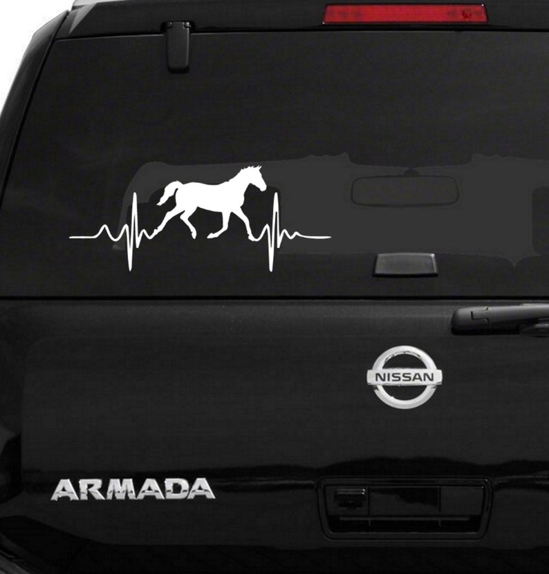 Horse Heartbeat Bumper Sticker  Vinyl Decal Sticker Horse image 1