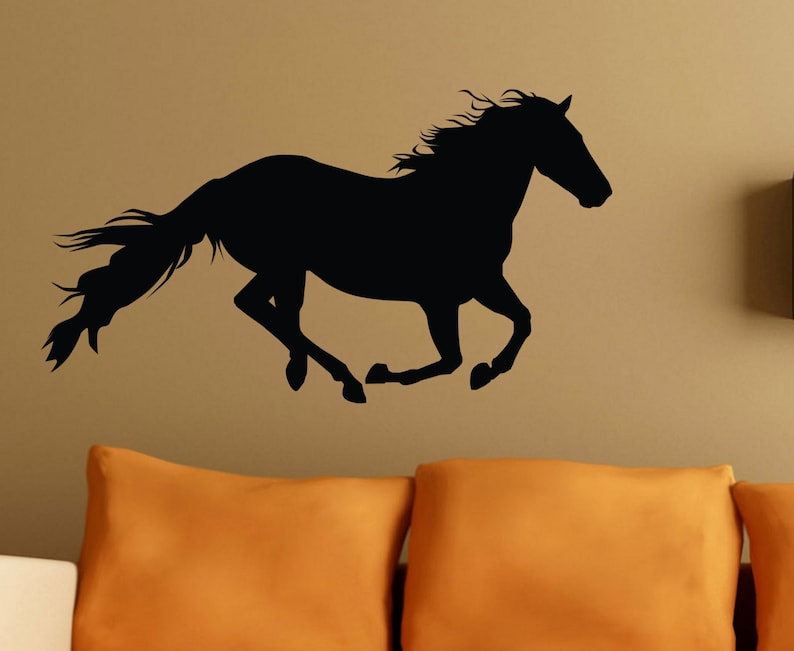 Running Horse Vinyl Wall Decal Sticker I love Horses Teen Etsy