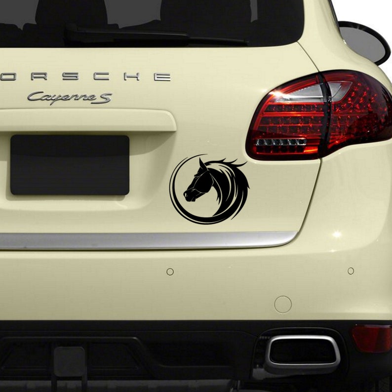Horse Head Circle Vinyl Decal Sticker Horse Trailer Bumper Etsy