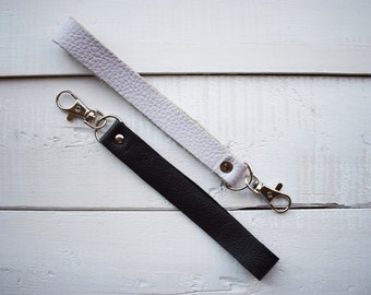 Custom color Genuine leather Key Fob, Wristlets, Genuine leather keychains, Personalized colors, Gift for her