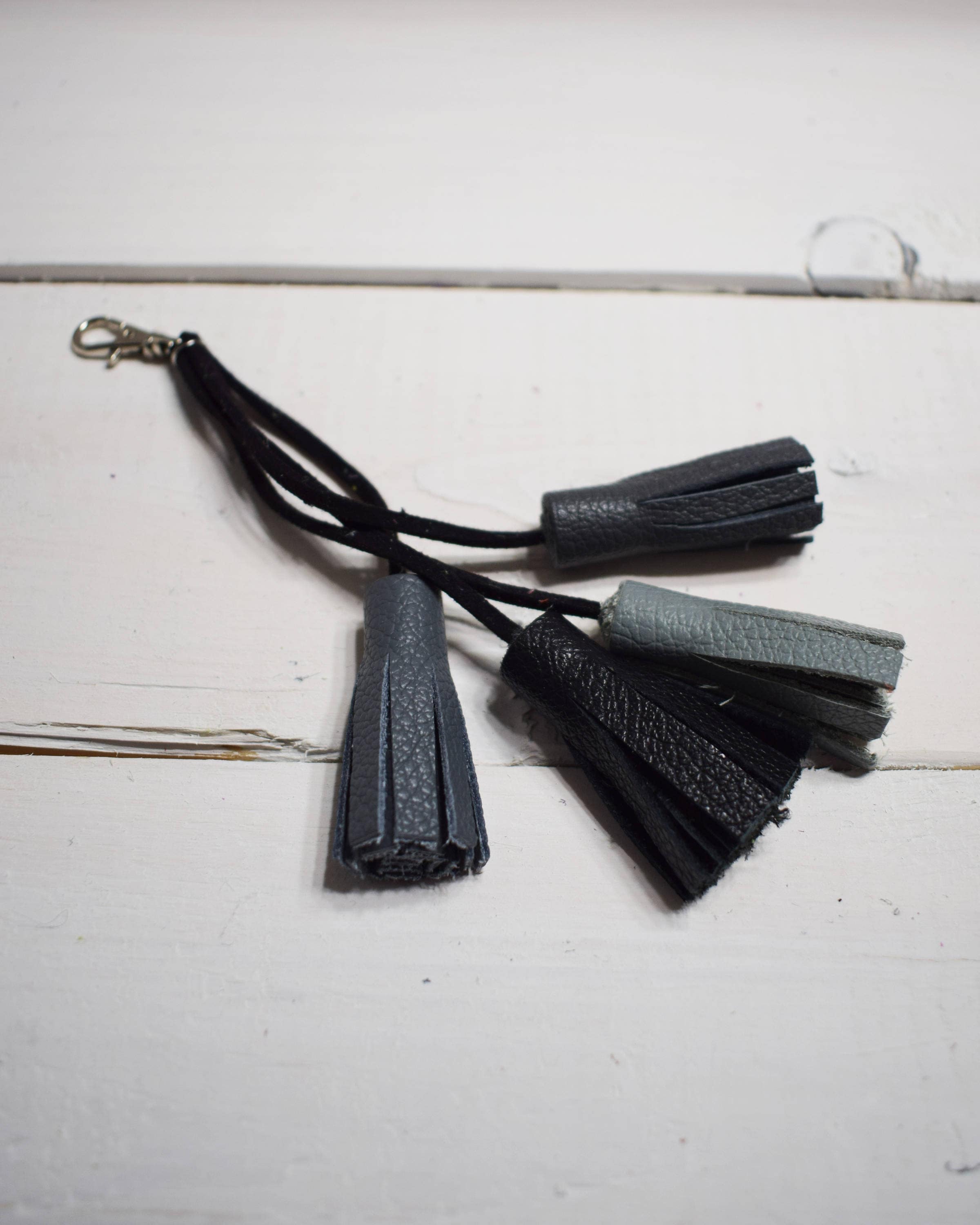 Colorful Leather Tassel Genuine Leather Bag Charm Gift for Etsy