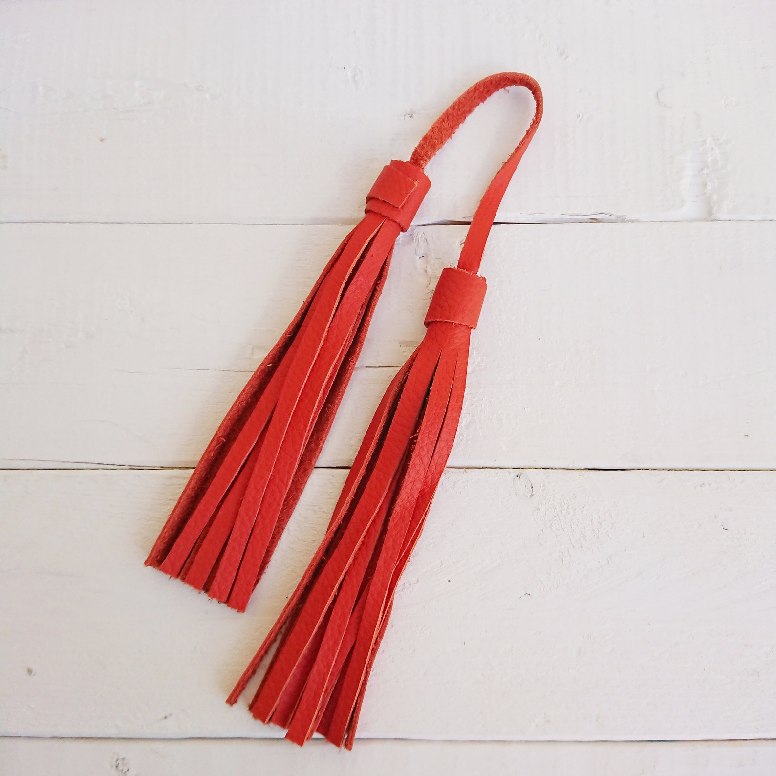 Colorful Leather Tassel Genuine Leather Bag Charm Gift for Etsy