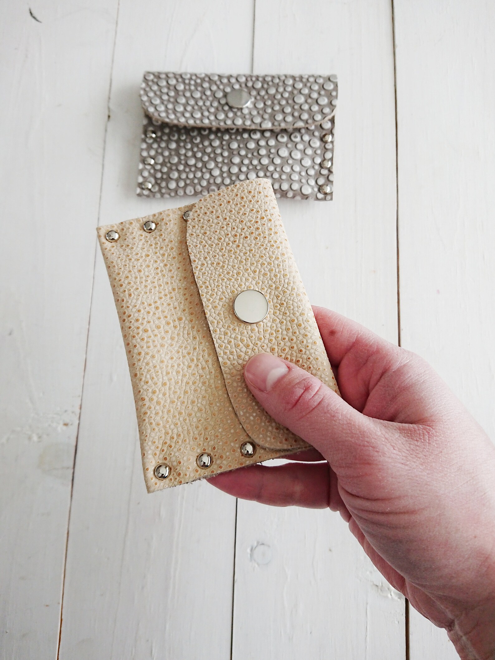 Mini Genuine Leather Wallet Small Custom Color Wallet Gift - Etsy