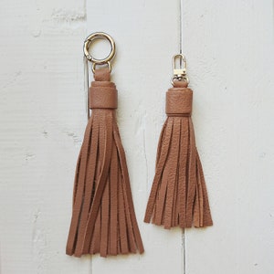 Big genuine leather key chain, Zipper pull, Gift for her, Personalized colors