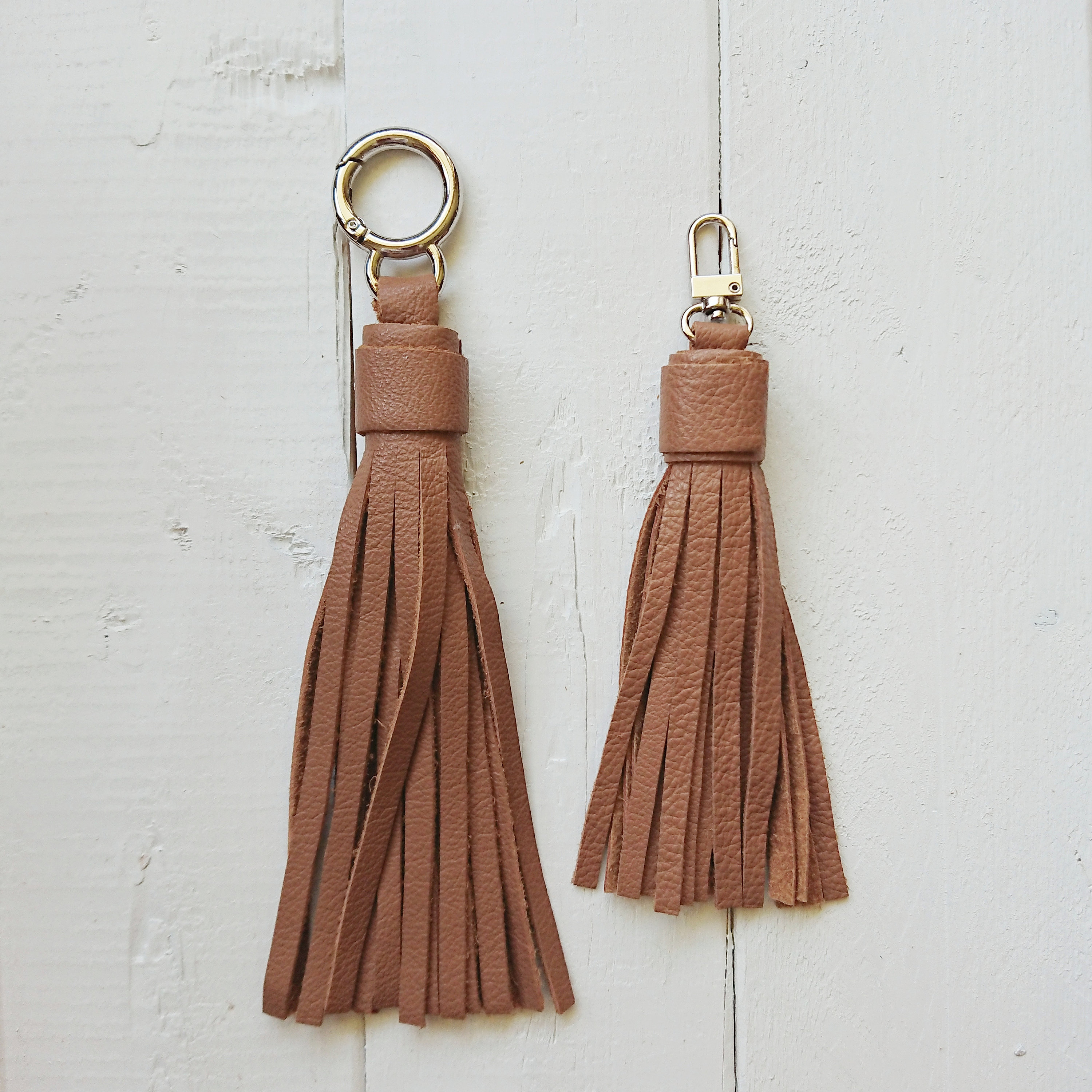 Big Genuine Leather Key Chain Zipper Pull Gift for Her Etsy