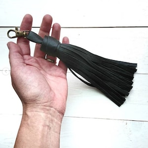 Big genuine leather key chain, Zipper pull, Gift for her, Personalized colors
