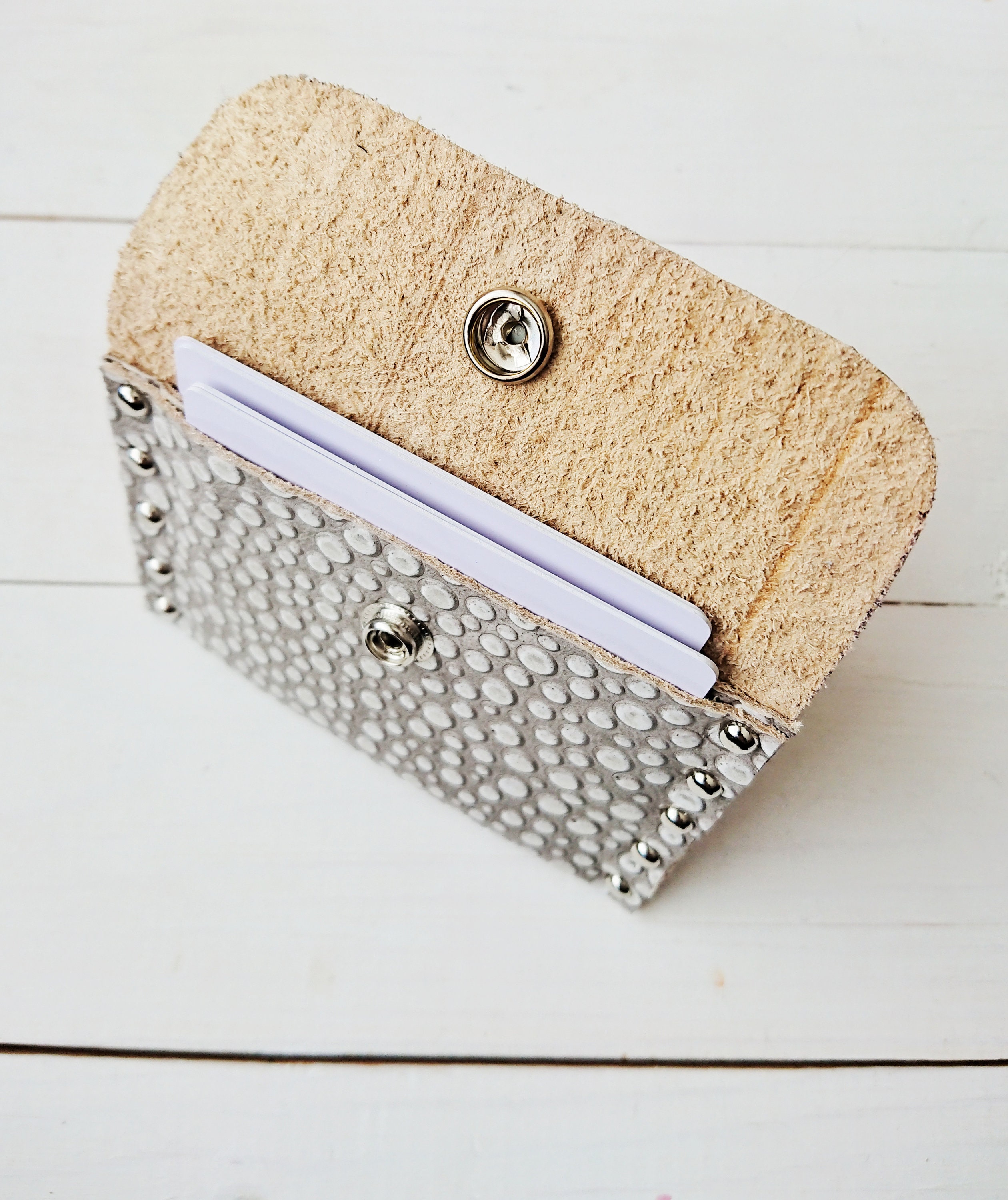 Mini Genuine Leather Wallet Small Custom Color Wallet Gift - Etsy