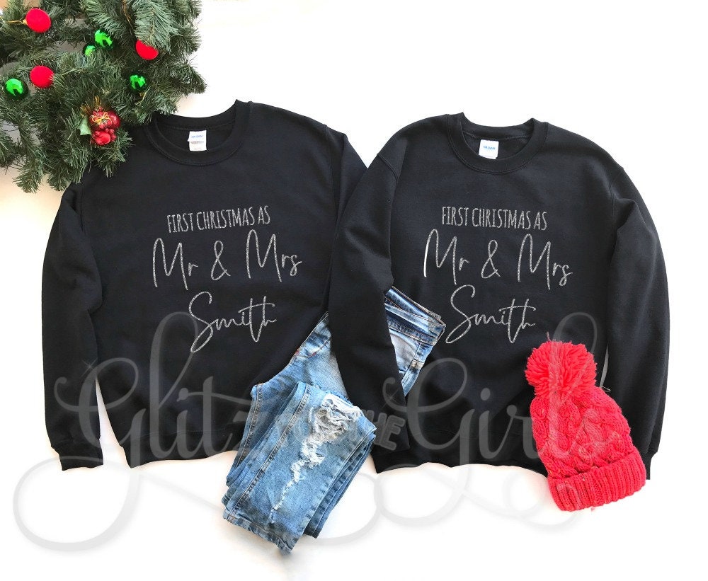 Personalised First Christmas Jumpers Couples Christmas