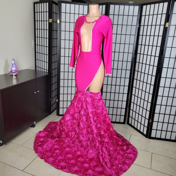 slim fit dress slacks Shop The Stunning Sloane Corset Gown in Hot Pink with Feathers main image 0