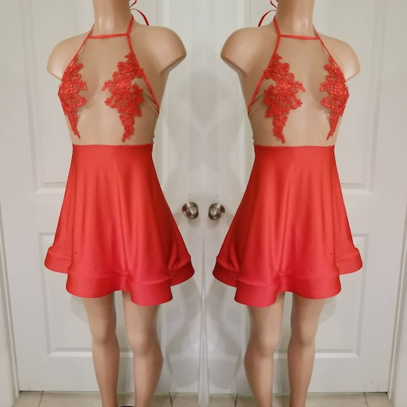 red dress with rhinestones