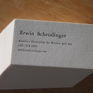 100 Letterpress  Business Cards Hand Printed on Single Ply 110 Crane's Lettra