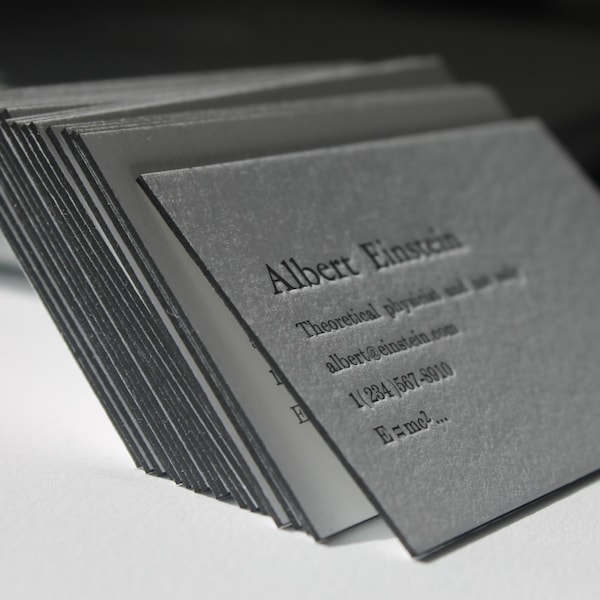 200 Letterpress  Business Cards Hand Printed on Double Thick 220 Crane's Lettra