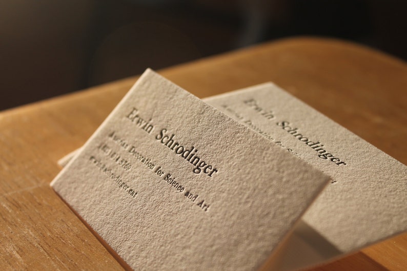 100 Letterpress Business Cards Hand Printed on Single Ply 110 Crane's Lettra image 2