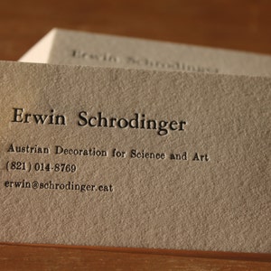 100 Letterpress  Business Cards Hand Printed on Single Ply 110 Crane's Lettra