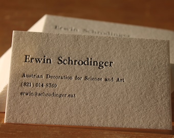 100 Letterpress  Business Cards Hand Printed on Single Ply 110 Crane's Lettra