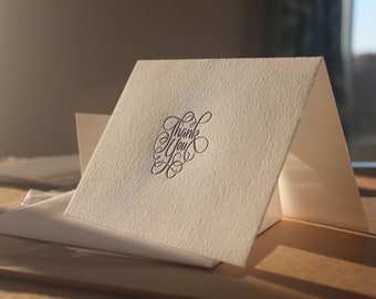 A2 Letterpress Thank You Card With Matching Envelope