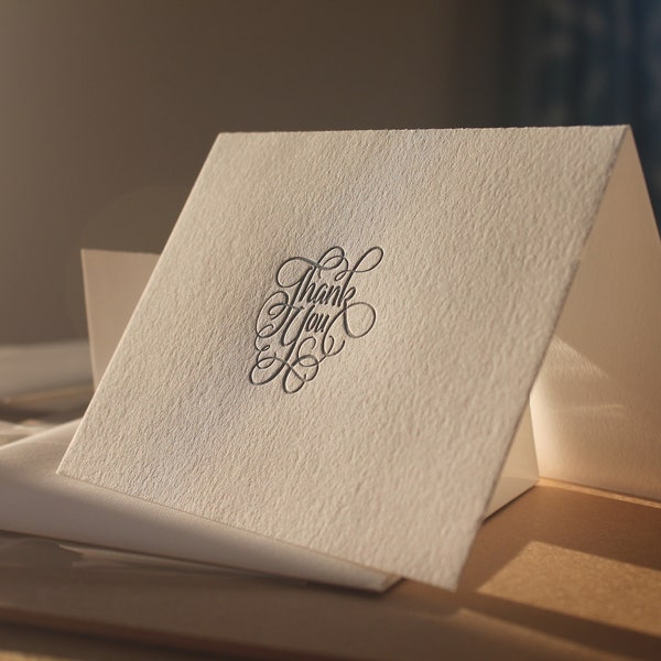 A2 Letterpress Thank You Card With Matching Envelope