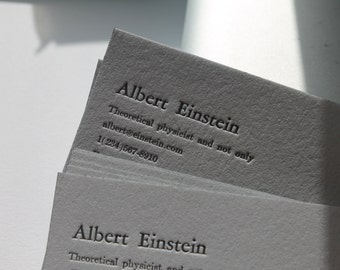 250 Letterpress  Business Cards Hand Printed on Double Thick 220 Crane's Lettra