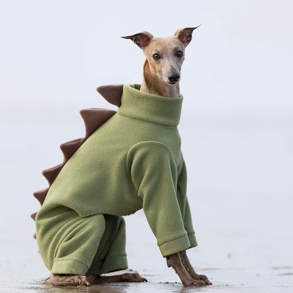 Dinosaur Fleece Onesie for Whippets