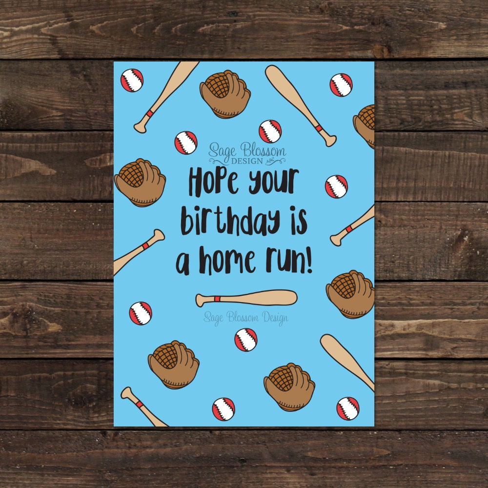 Printable Baseball Birthday Card Printable Blank World