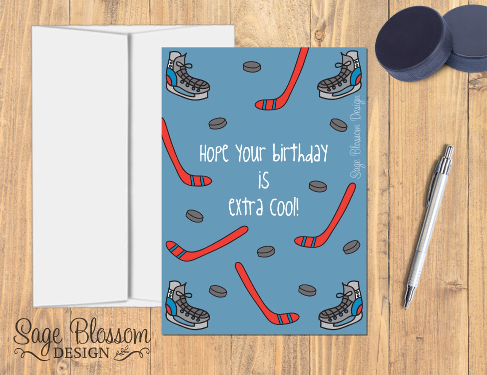 Printable Hockey Birthday Card - Hockey Fan - Ice Hockey Birthday ...
