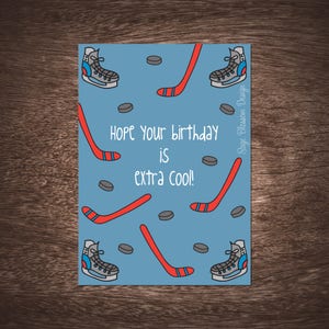 Hockey Geburtstagskarte zum Ausdrucken - Hockey Fan - Eishockey Geburtstag - Extra Coole Geburtstagskarte - Sofortiger Download - 2 Digitale Karten Designs