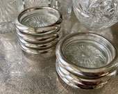 Silver Rimmed Glass Coasters