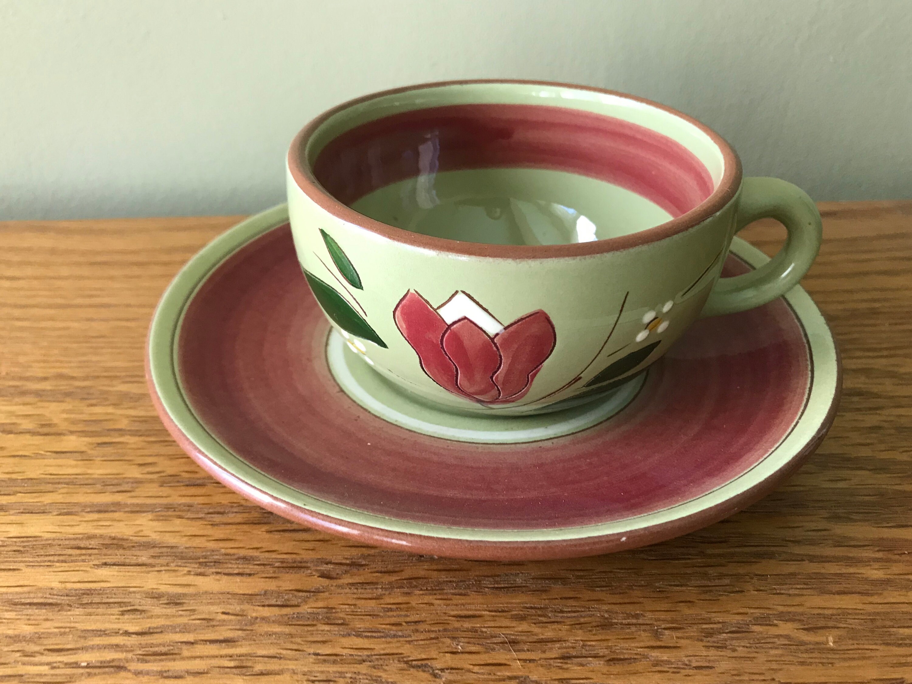 Two Sets Stangl Pottery Magnolia Cups and Saucers China & Dinnerware Pottery & Glass