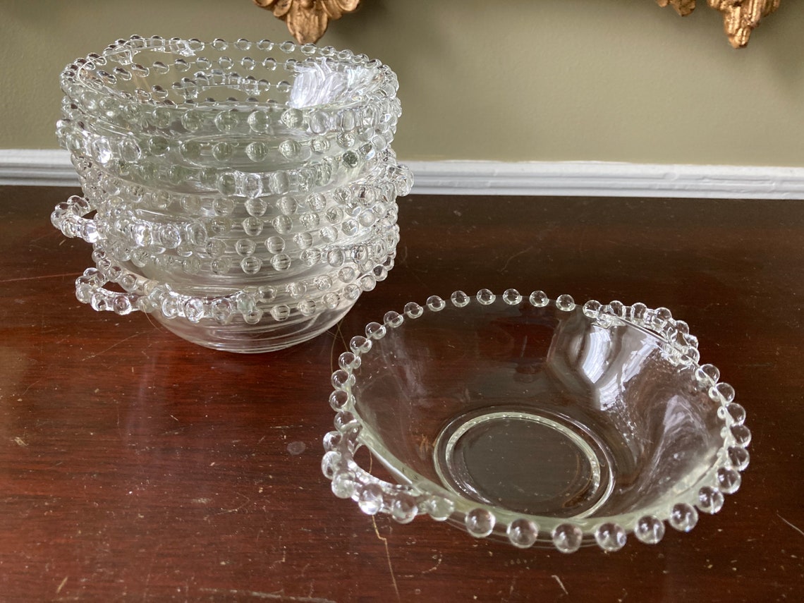 Imperial Glass Candlewick Handled Bowls Etsy