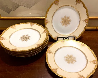 Antique Limoges Gold Trimmed Plates