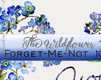 Watercolor Clipart, boho wedding clipart, woodland clipart, Forget-Me-Nots, Wedding clipart, floral art, wildflower clipart, spring clipart