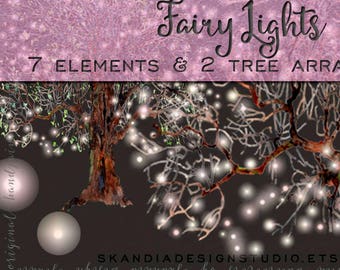 Fairy String Lights, fairy lights clipart, woodland clipart, watercolor clipart, handpainted clipart, party lights clipart, wedding clipart