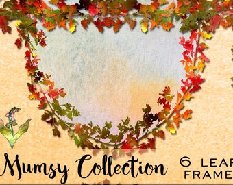 autumn leaf clipart, fall clipart, border clipart, wreath clipart, Handpainted clipart, watercolor clipart,woodland clipart, wedding clipart