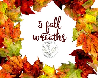 Fall leaves clipart, fall clipart, watercolor clipart, handpainted clipart, woodland clipart, leaves clipart, clipart wreath, fall png leaf