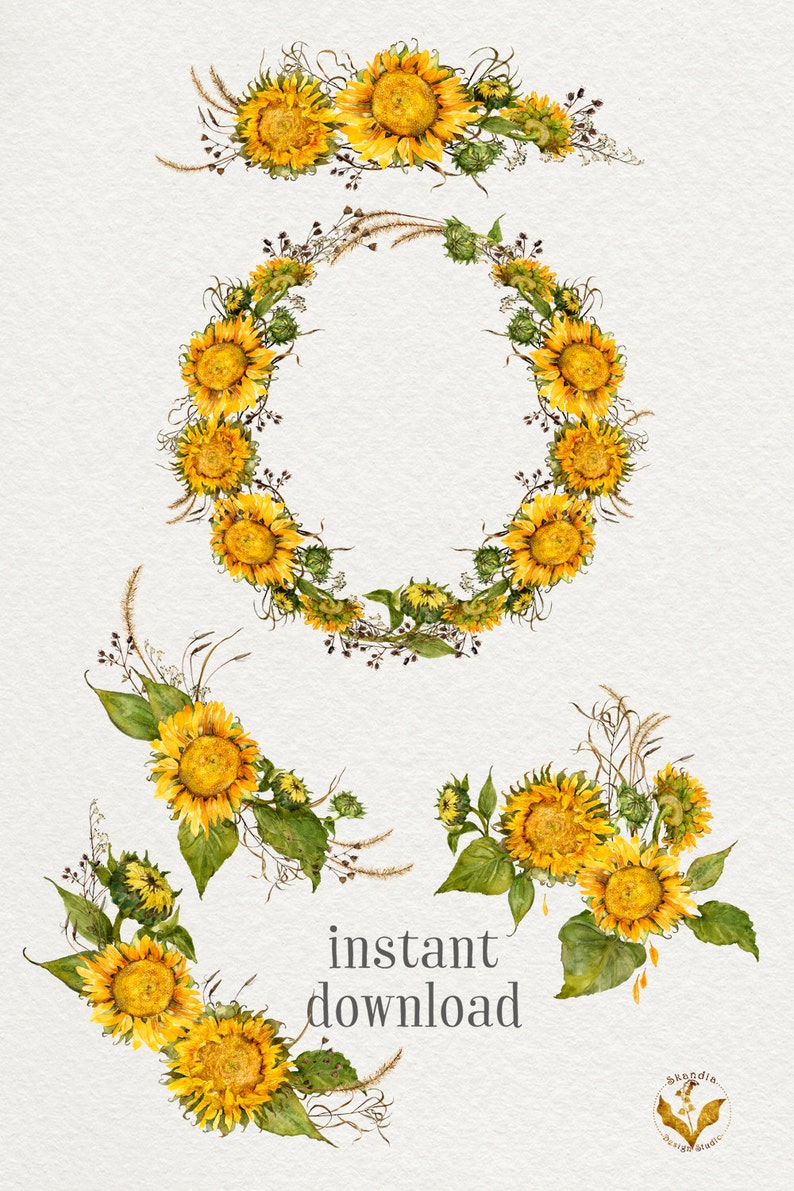Free Free 77 Watercolor Sunflower Clipart Free SVG PNG EPS DXF File