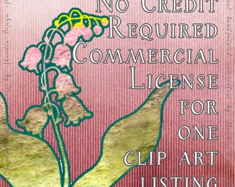 NO Credit required Limited Commercial License for ONE Clip Art Listing