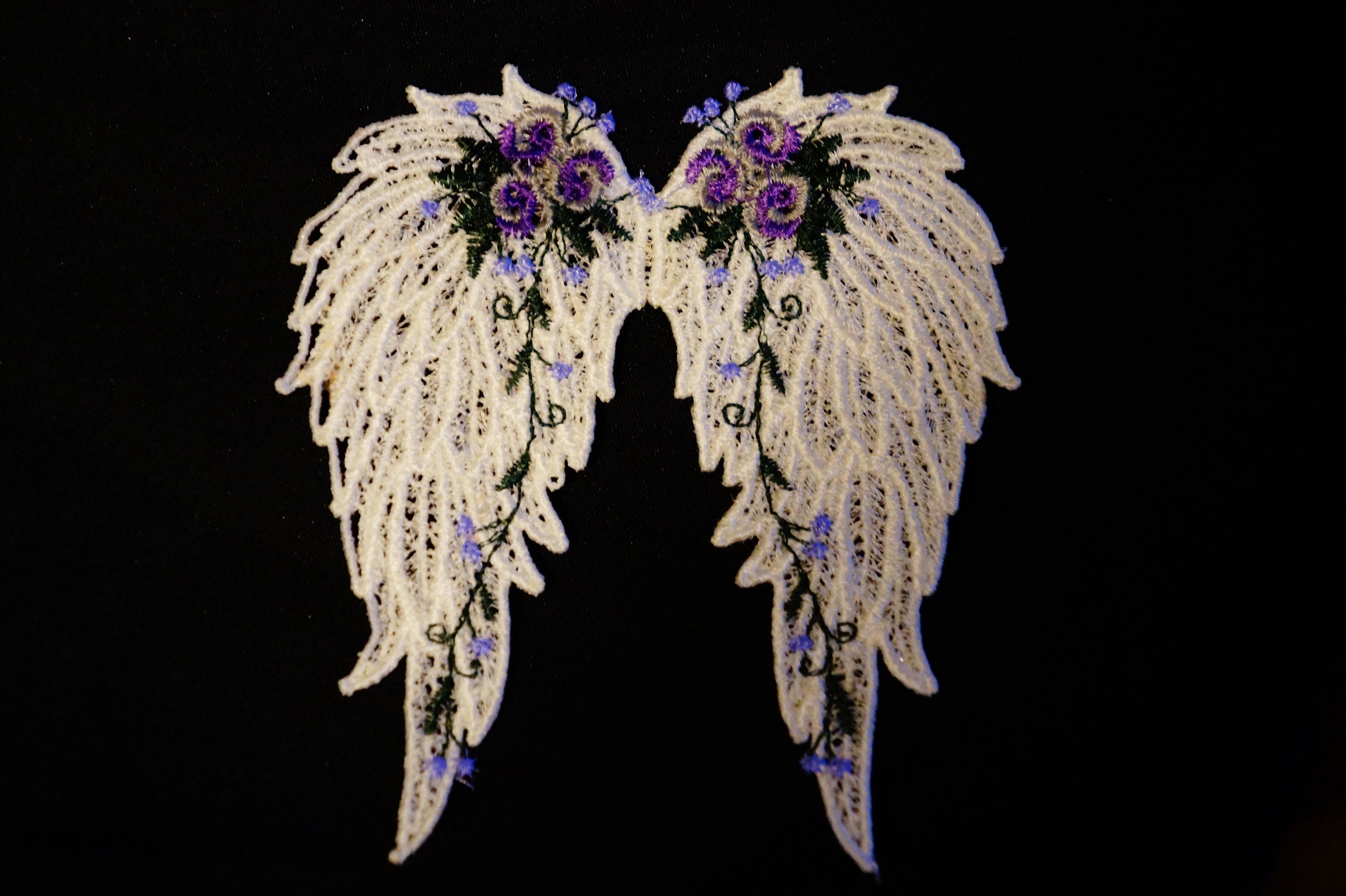 Angel Wings with Roses Etsy
