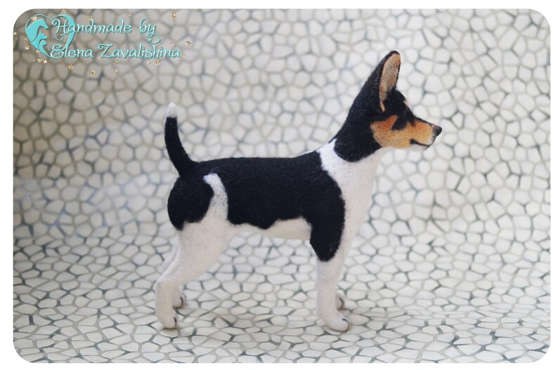 Rat Terrier/ Rattie/ Felted toy/ Realistic animal/Needle Etsy