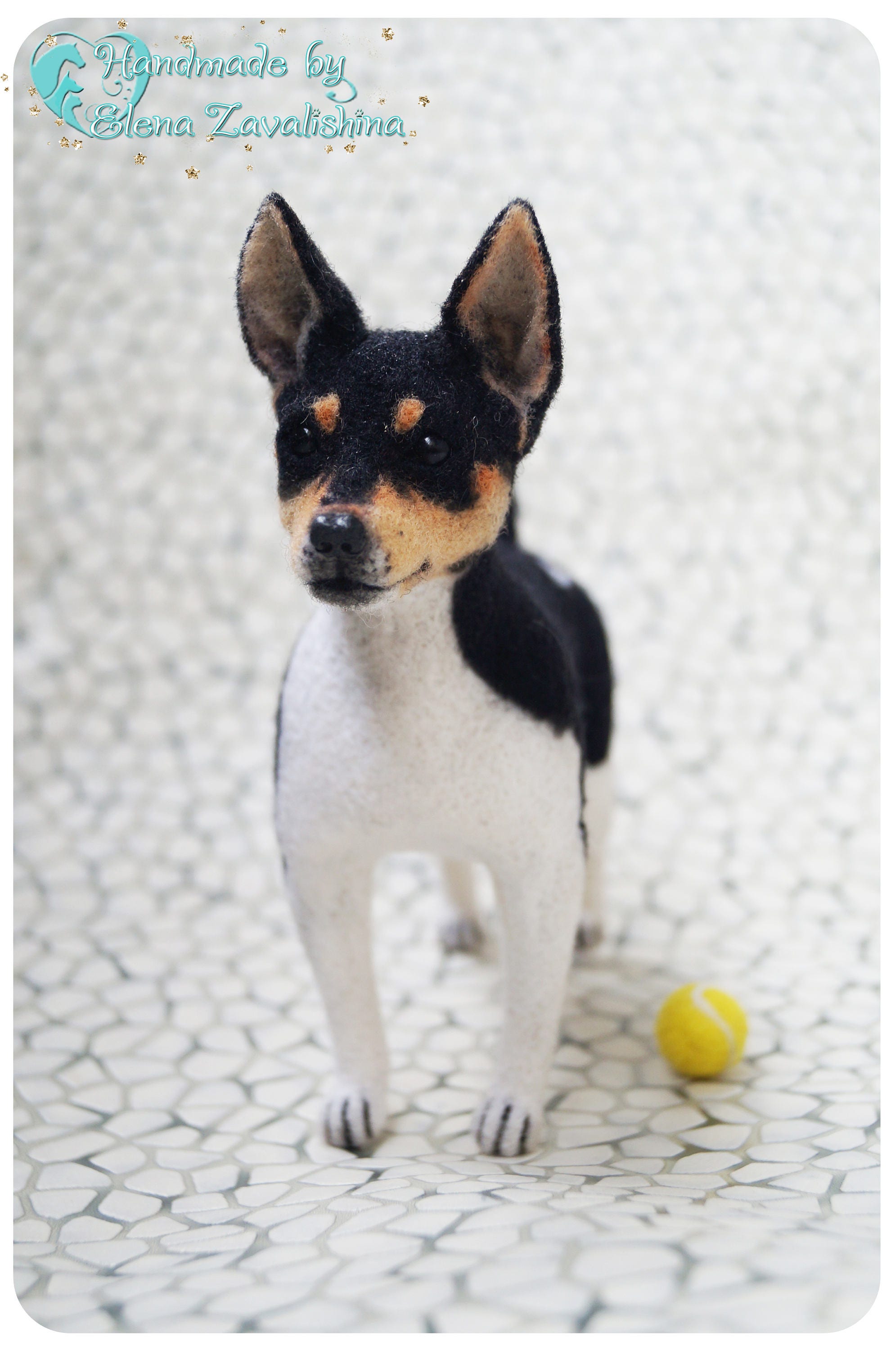 Rat Terrier/ Rattie/ Felted toy/ Realistic animal/Needle Etsy