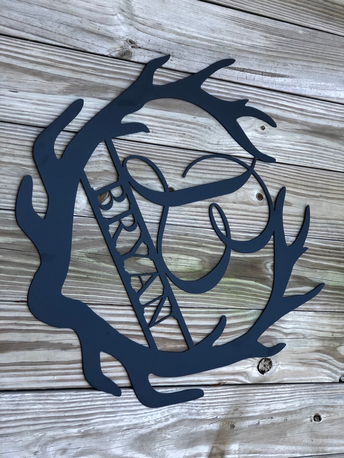 Deer Ranch Family Name Sign Outdoor Deer Horn Metal Art - Etsy