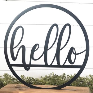 Hello Metal Decor Metal Saying Sign Farmhouse Shelf Decor Metal Sign ...