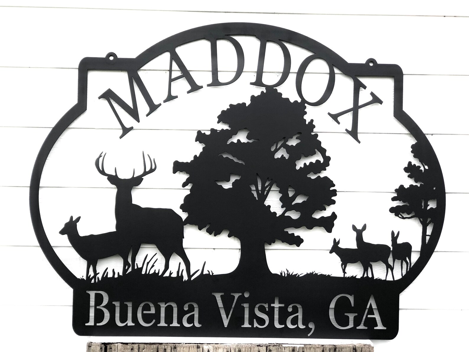 Deer Ranch Family Name Sign Outdoor Deer Scene Metal Art - Etsy