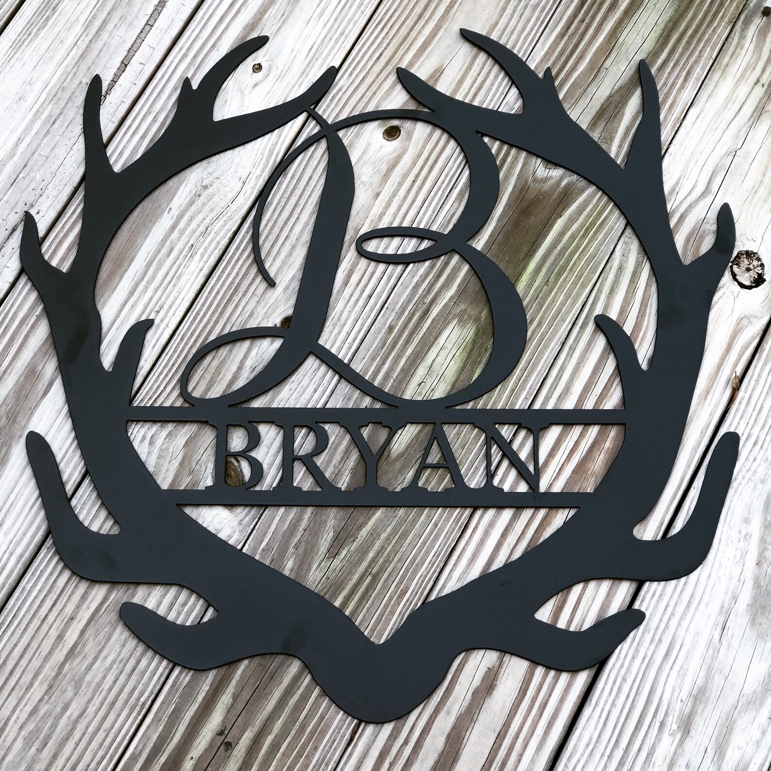Deer Ranch Family Name Sign Outdoor Deer Horn Metal Art - Etsy