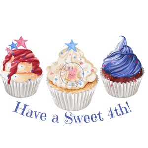 Cute Independence Day PNG | Fourth of July Png | Kid's 4th of July Png | Patriotic Cupcake Shirt Design | Sublimation Design Download