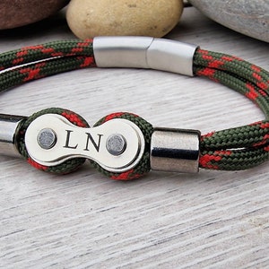 Buy Personalised Paracord Bike Chain Bracelet Gifts for Cyclists